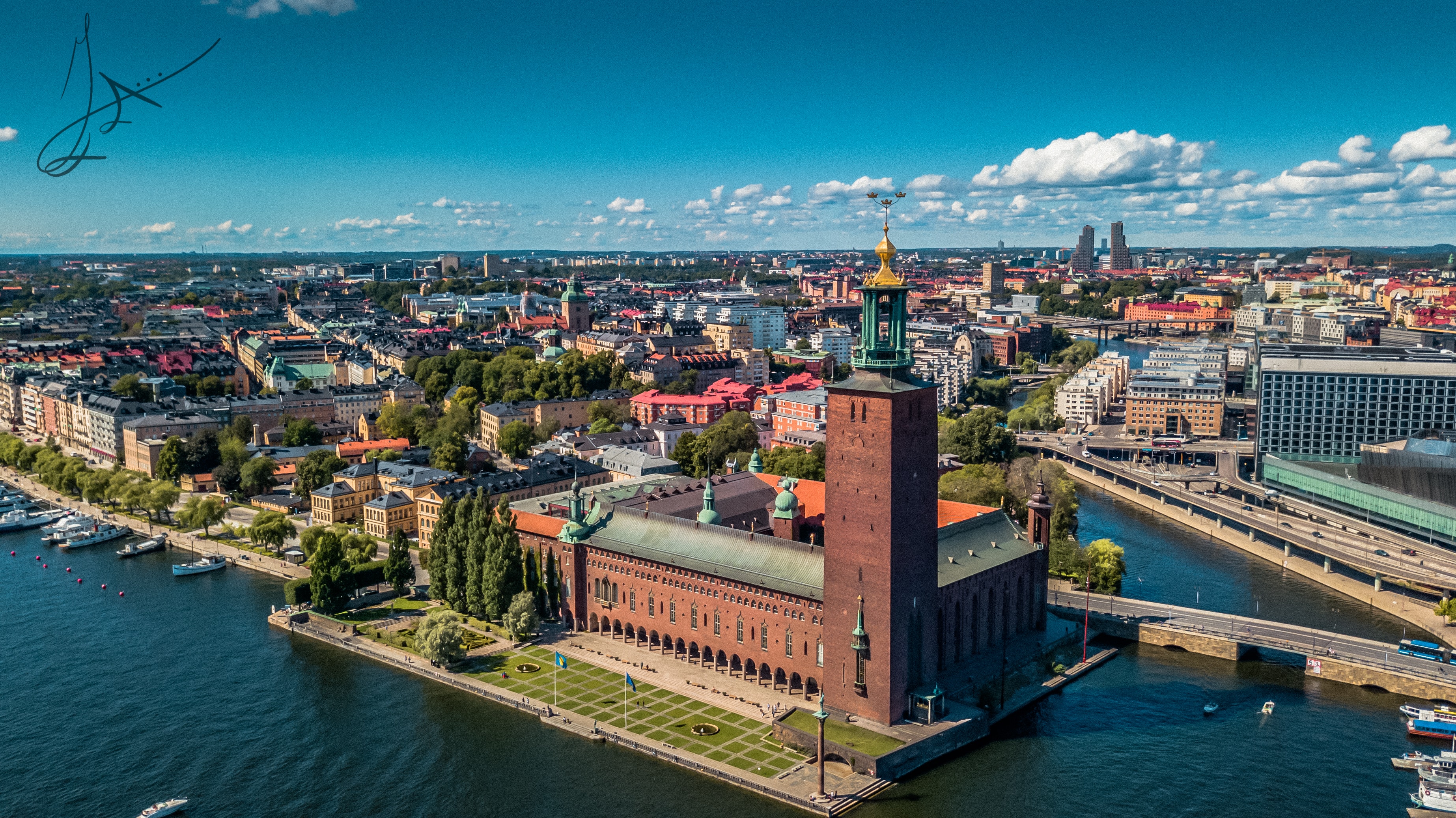 Stockholm City Hall — Aerial